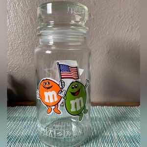 1984 M&M's Los Angeles Olympic Games Glass Candy Jar Collectable